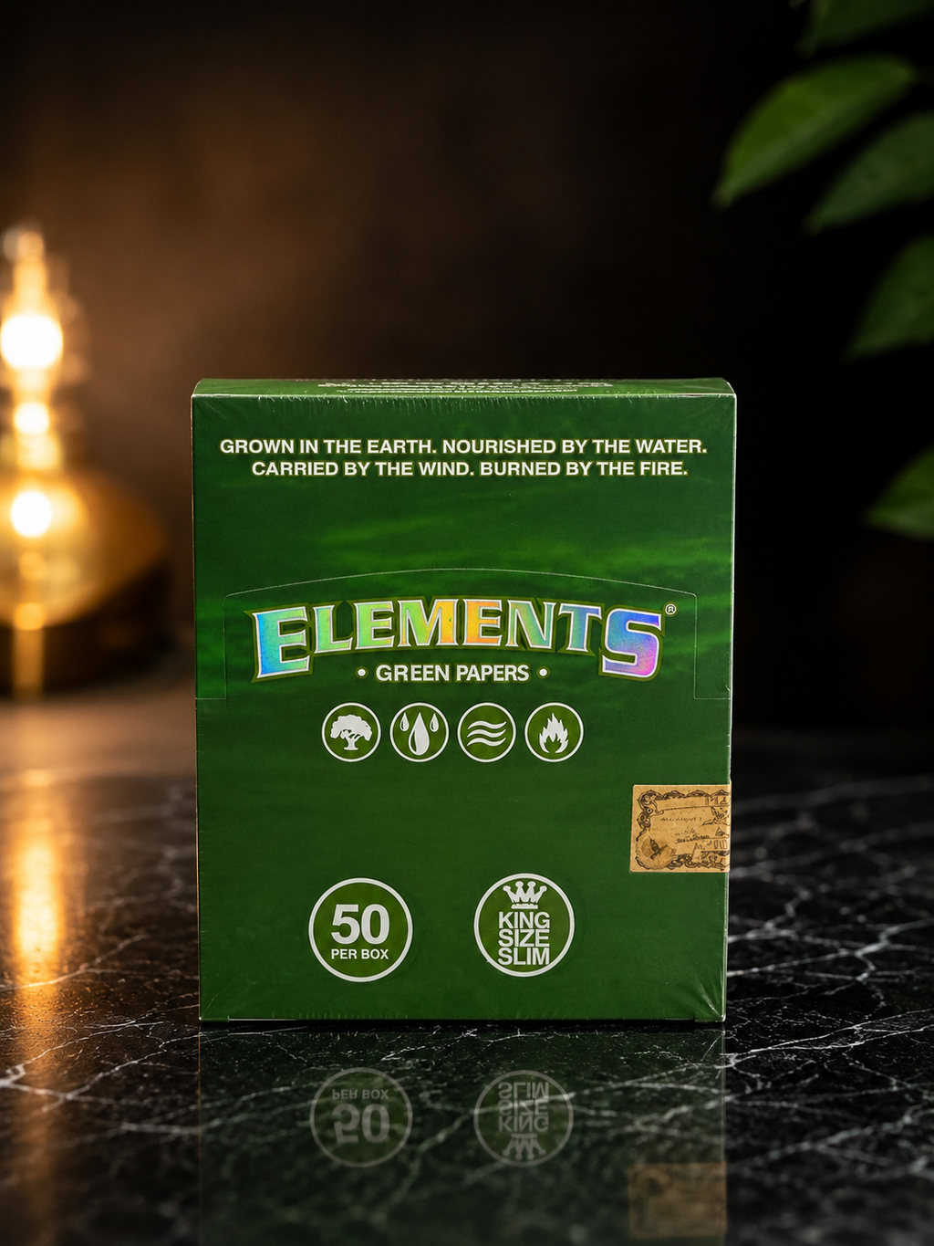 Elements Green Rolling Papers King Size Slim Elements Green Papers Premium Box Elements King Size Slim Green Edition Elements Slow Burn Green Papers Elements Green Hemp Rolling Papers 50 Pack Box