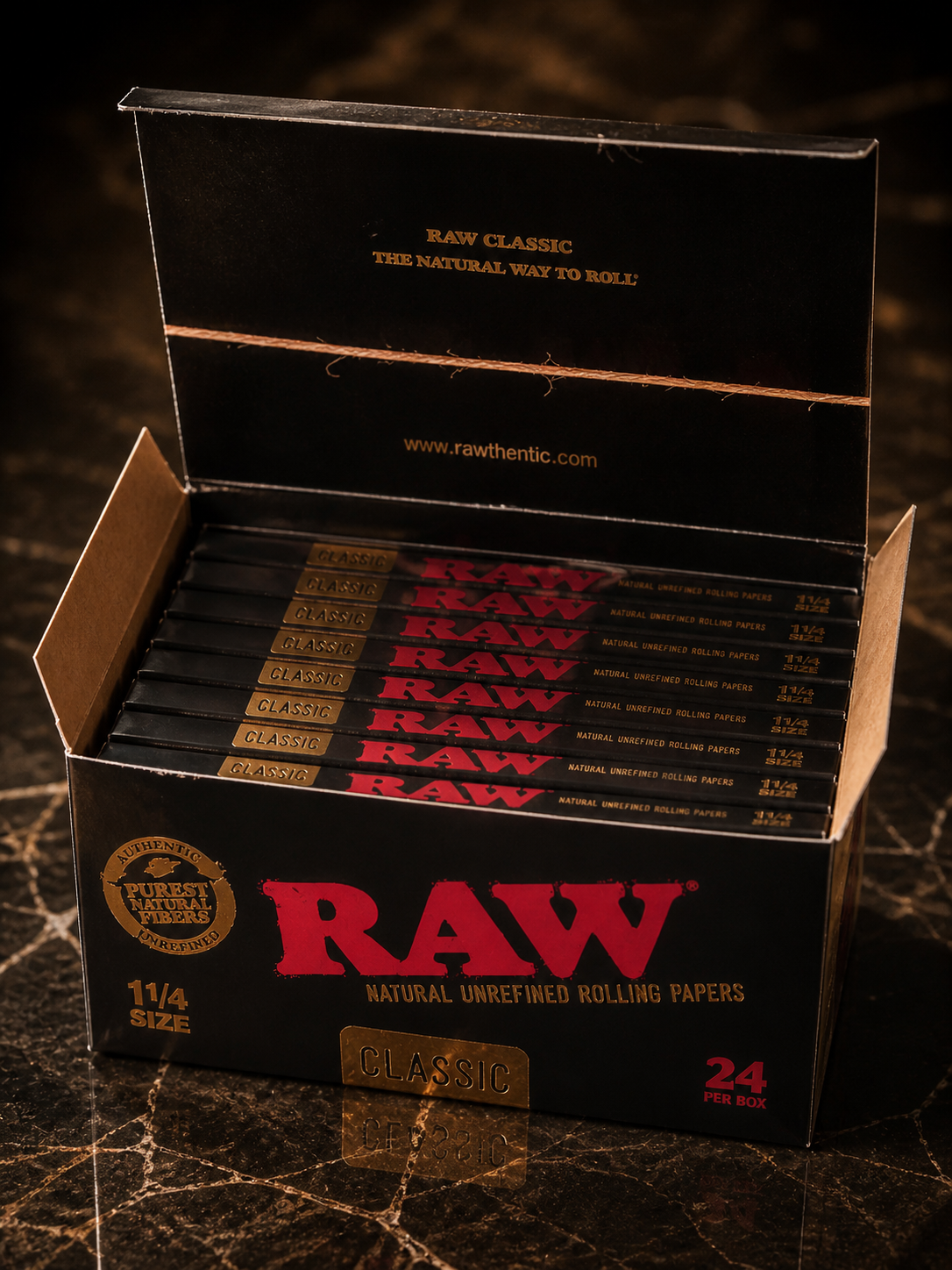 🔥 RAW Classic 1 1/4 Rolling Papers – Box (24