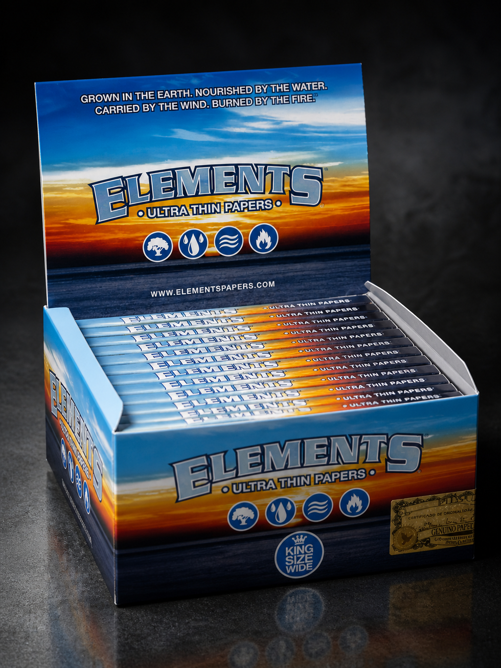 🔥 Elements Ultra Thin King Size Wide Rolling Papers – Box (50 Packs)