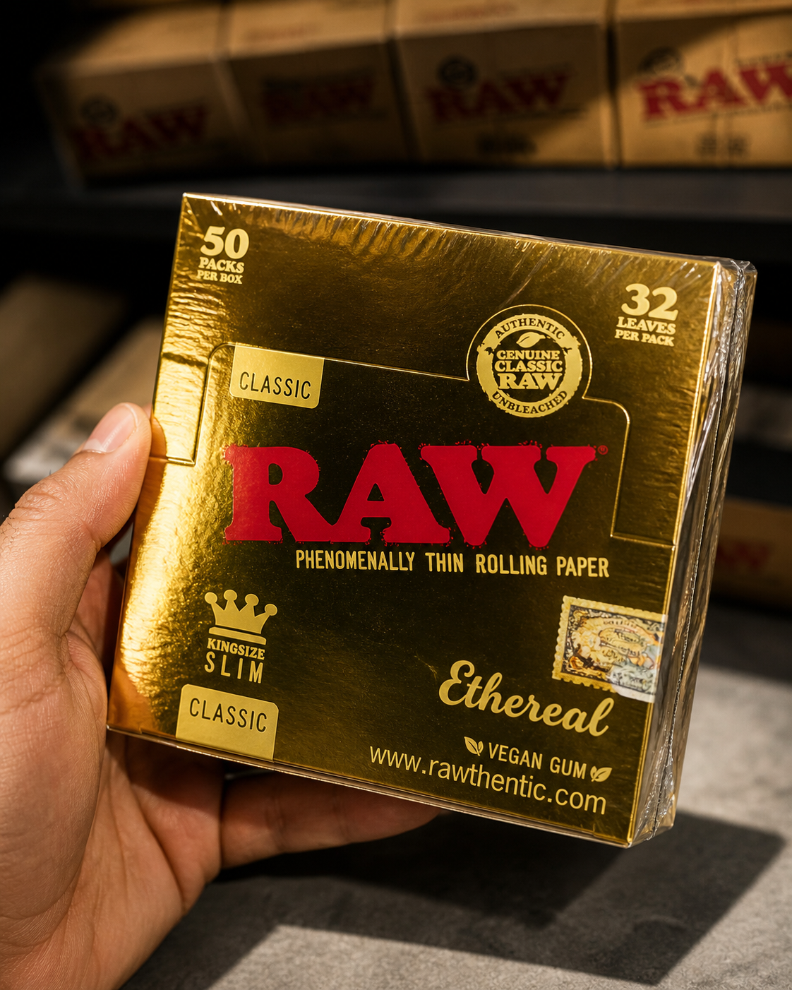 RAW gold Rolling Papers 32 Leaves – Premium Quality